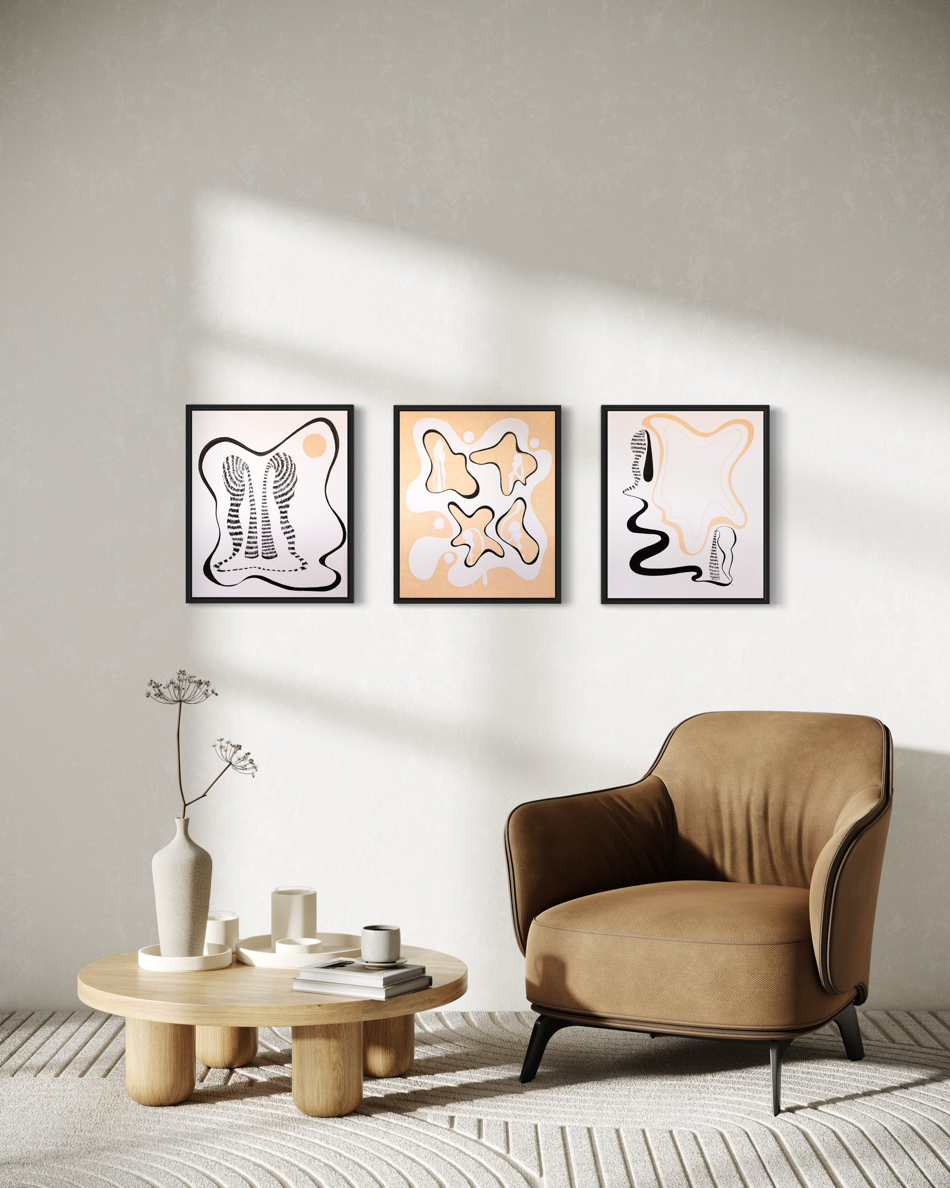 Two Palms : Mini Set of I II III Two Palms III Original Painting Goodville