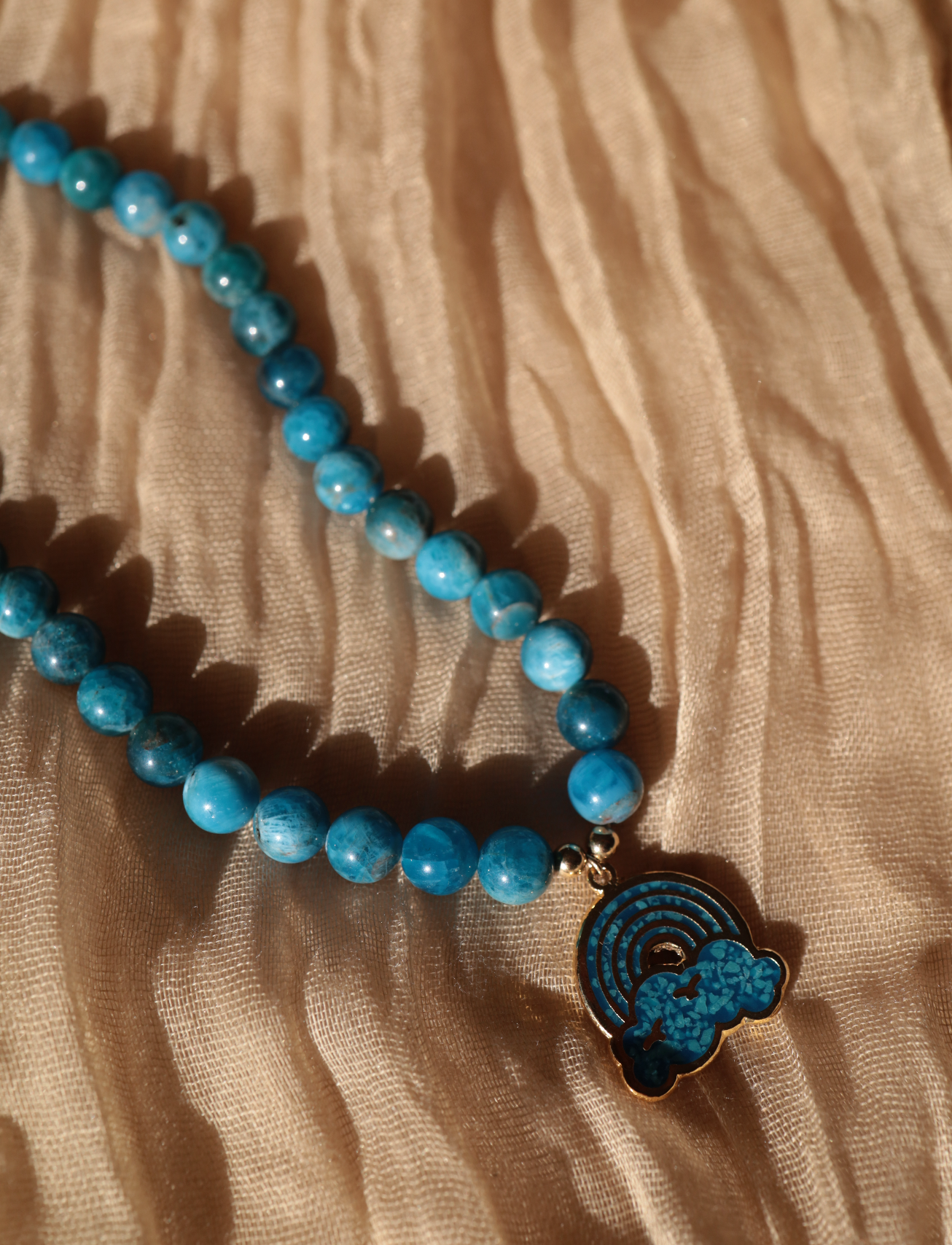"Over The Rainbow" Genuine Blue Apatite Gemstone Choker "Over The Rainbow" Genuine Blue Apatite Gemstone Choker Panakeias Blessings   